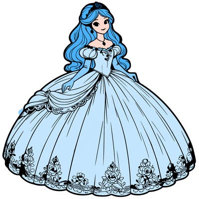 realistic princess in big dress