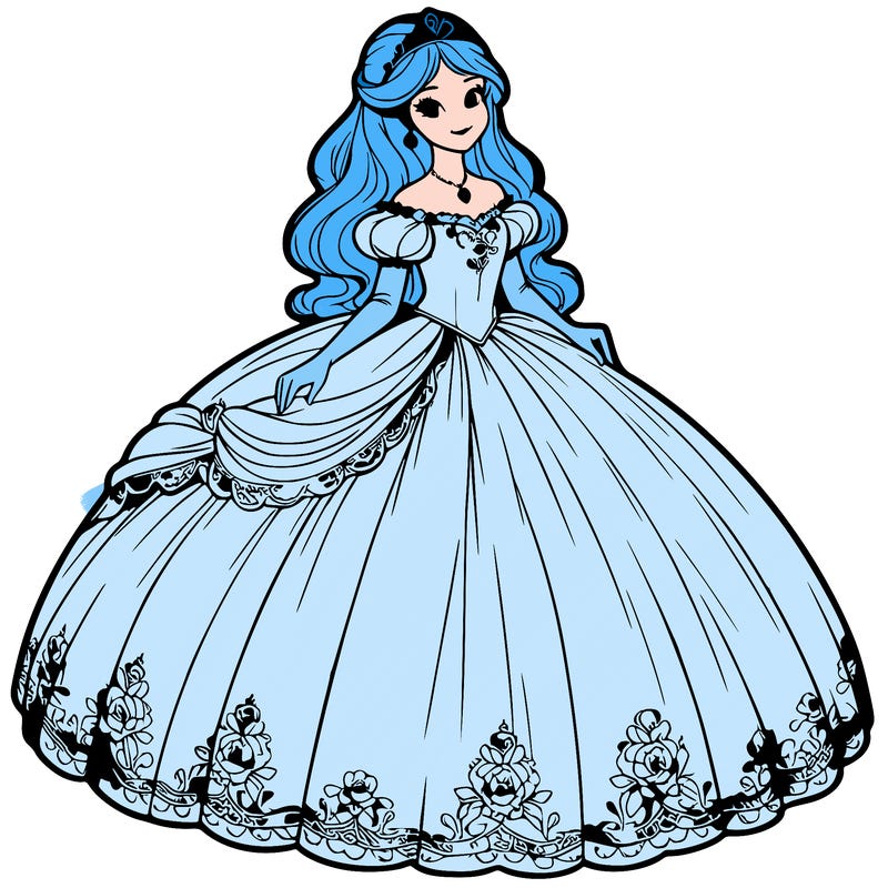 realistic princess in big dress