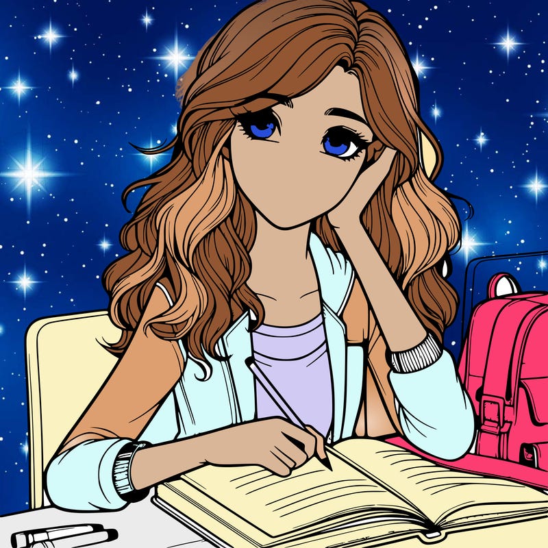 a beautiful teenager at school