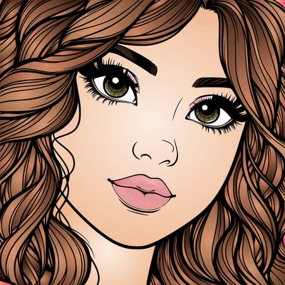 beautiful realistic girl close up to the camera with wavy hair,