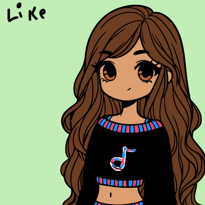 girl with long hair and a crop top with a sweater