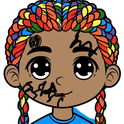 boy with braids, kid handsome face