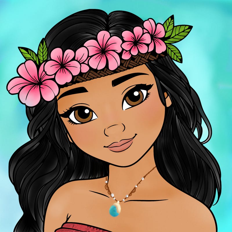 a realistic hawaiian girl with a head band of flowers on her head