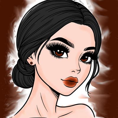 realistic girl with lashes