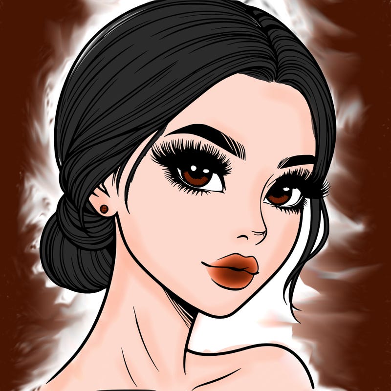 realistic girl with lashes