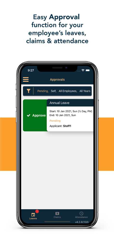 Payboy - Payboy mobile App-Oberfläche zur Verwaltung von Urlaubs- und Anspruchsgenemigungen für Mitarbeiter