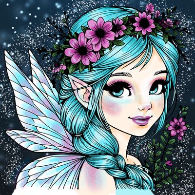 beautiful realistic fairy portrait