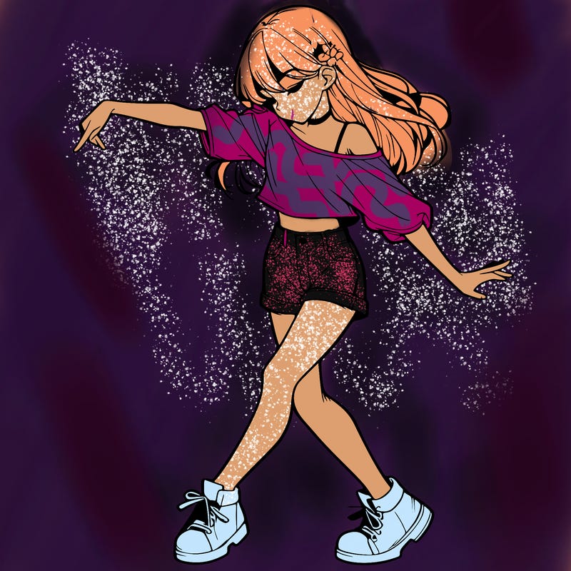 realistic girl danceing
