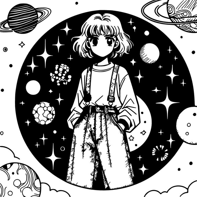 manga girl with a jean