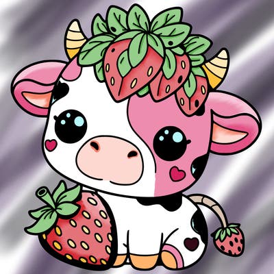 cute strawberry cow