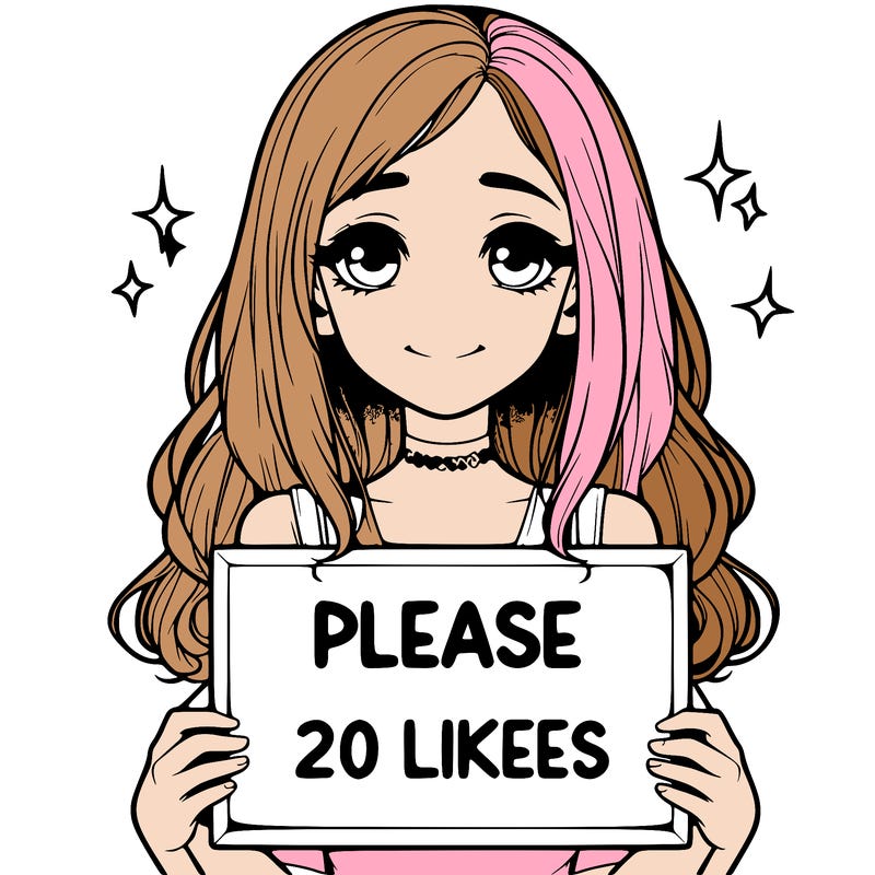 realistic girl holding a sign that says please 20 likes