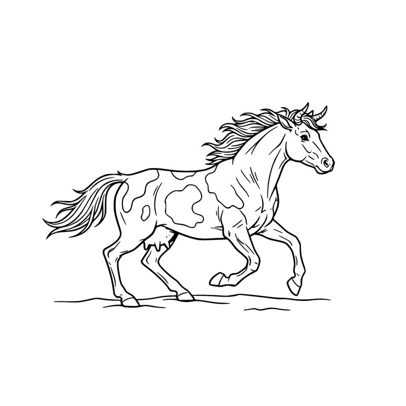 cow and horse mix together