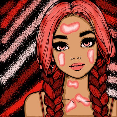 realistic girl with braids