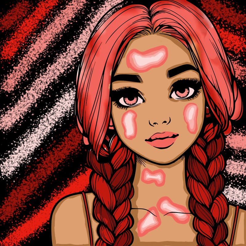 realistic girl with braids