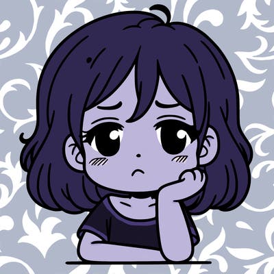 a girl with a bored look on her face