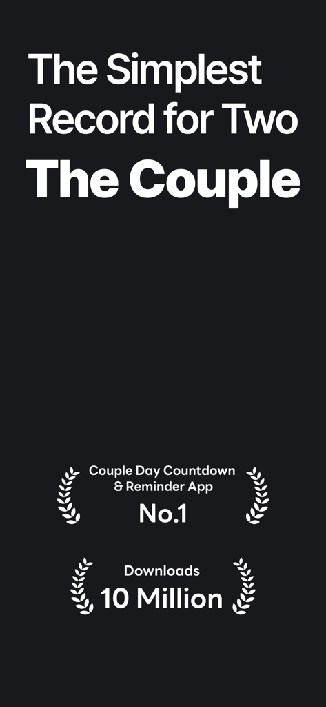 The Couple (Days in Love) - Introductory screen of The Couple app highlighting its status as the top couple countdown app