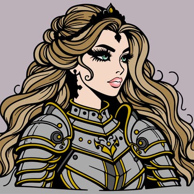 beautiful gothic female knight