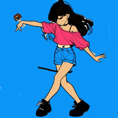 realistic girl danceing