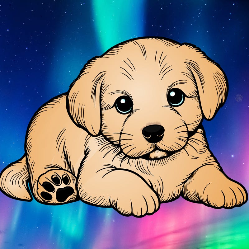 a cute realistic puppy