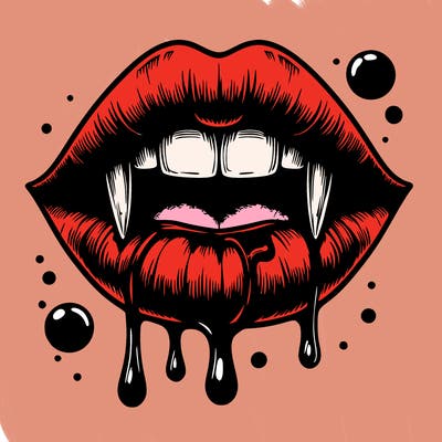 realistic vampire lips with blood