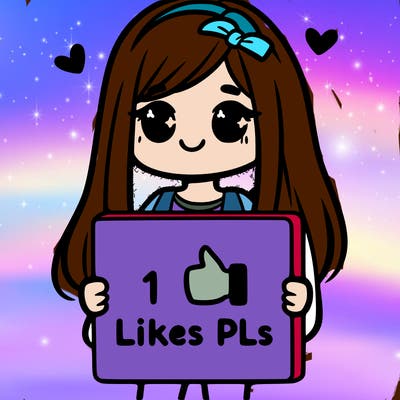 girl holding a sign saying 10 likes pls