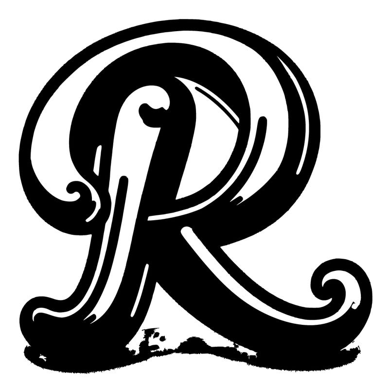 a cursive r...