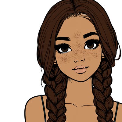 realistic girl with braids
