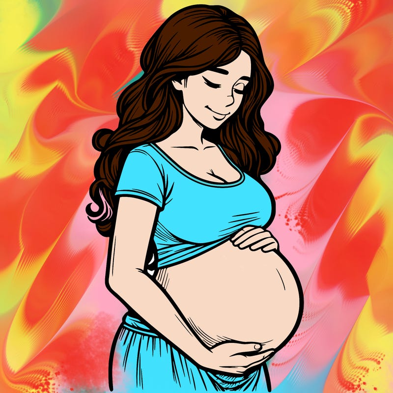 woman heavily pregnant realistic