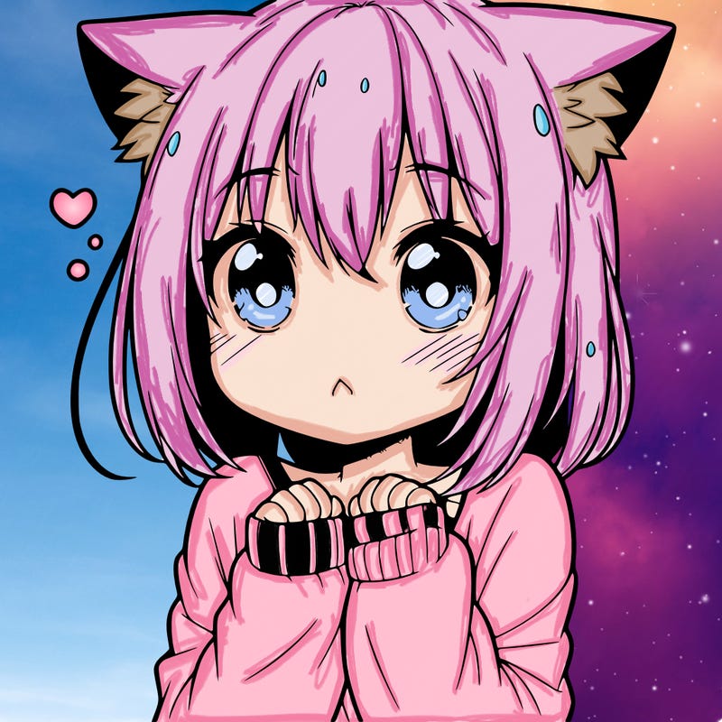 shy anime catgirl