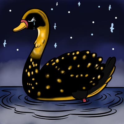 a swan that is in a lake