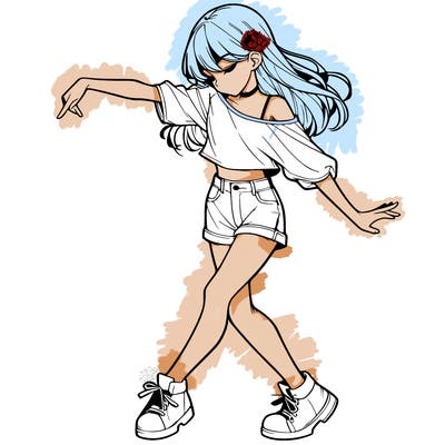 realistic girl danceing