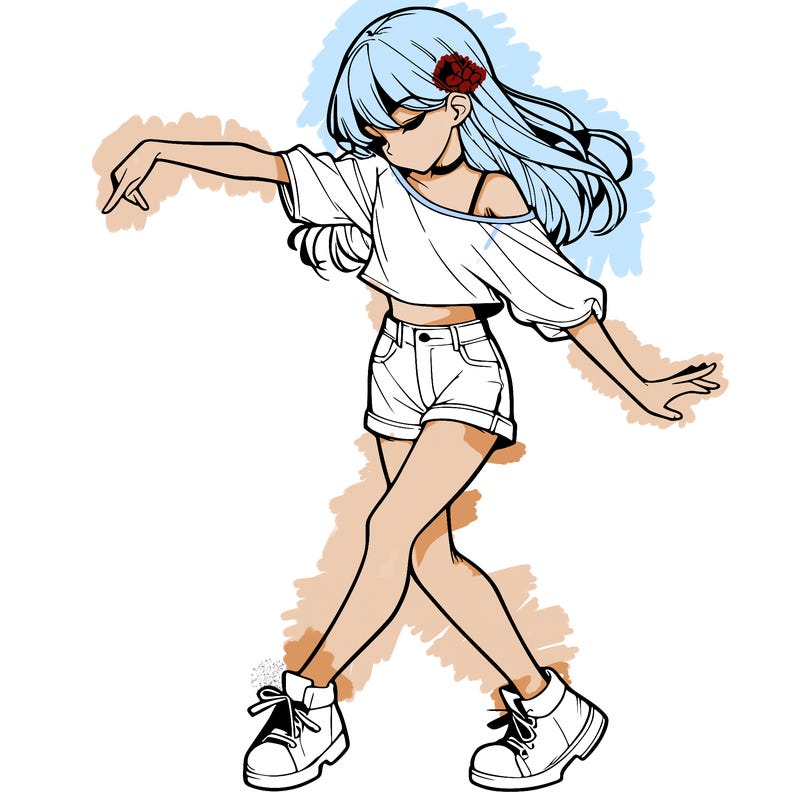 realistic girl danceing