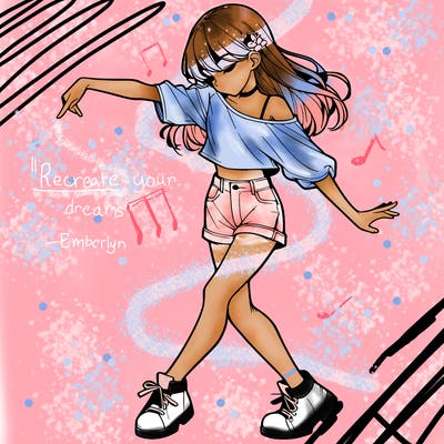 realistic girl danceing