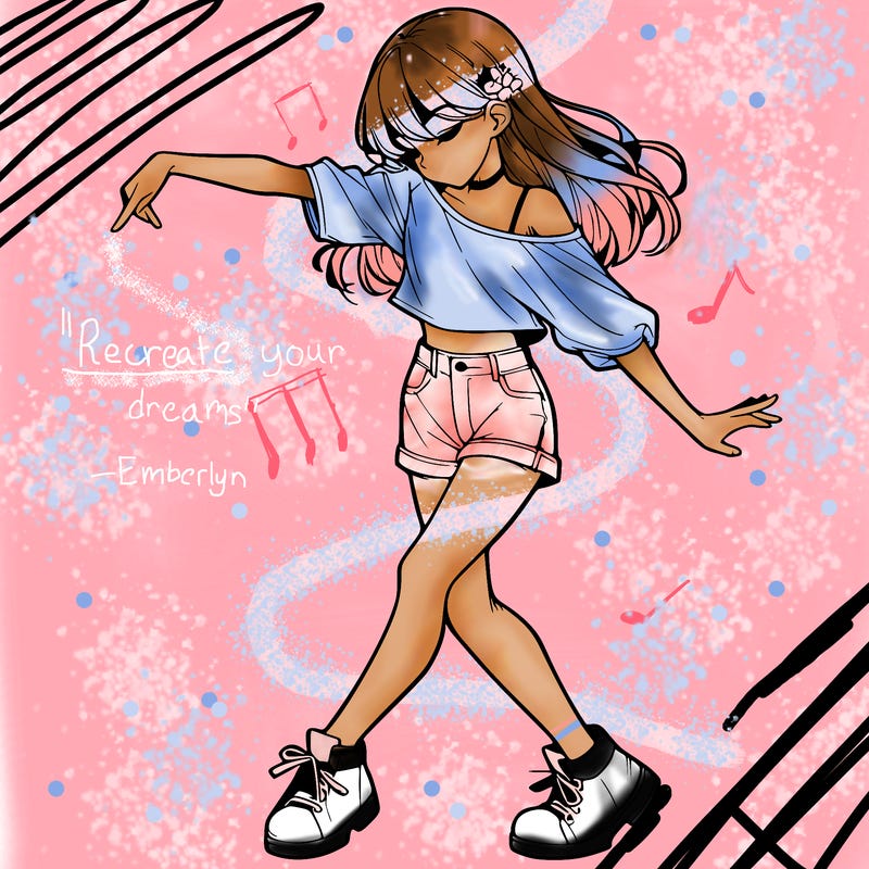 realistic girl danceing