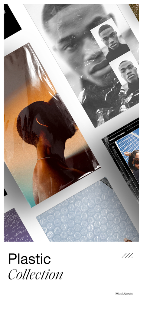 A collection of aesthetic story templates featuring plastic and bubble wrap texture overlays for social media content