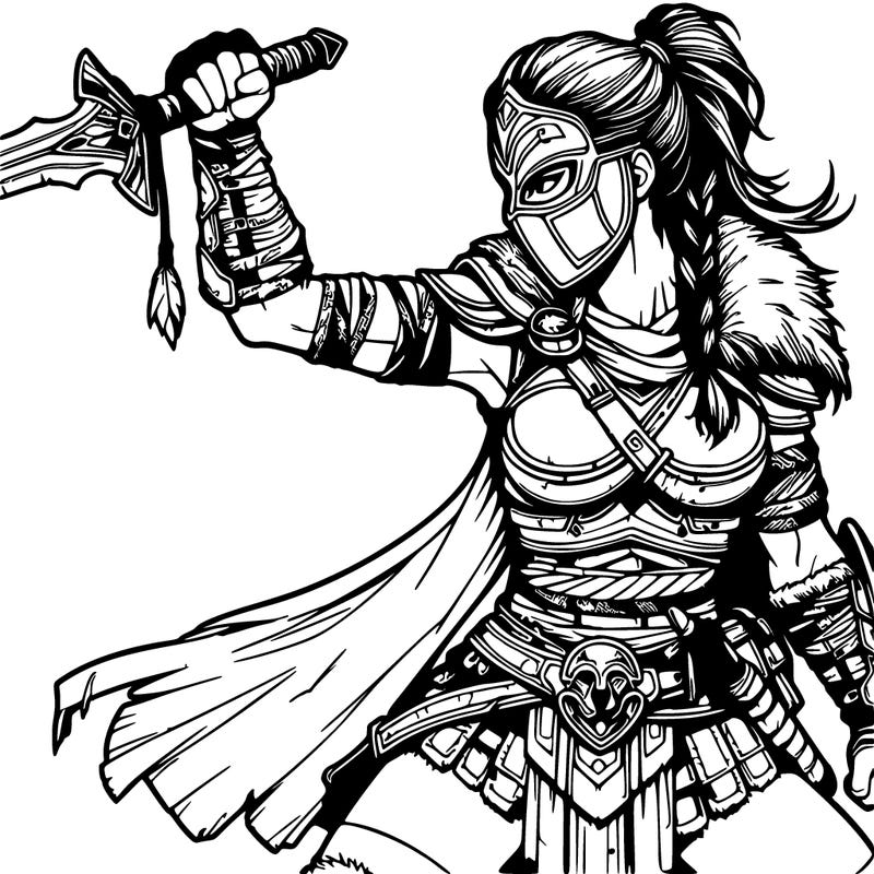 detailed and hyper realistic warrior girl