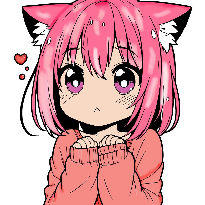 shy anime catgirl