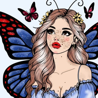 butterfly fairy realistic girl