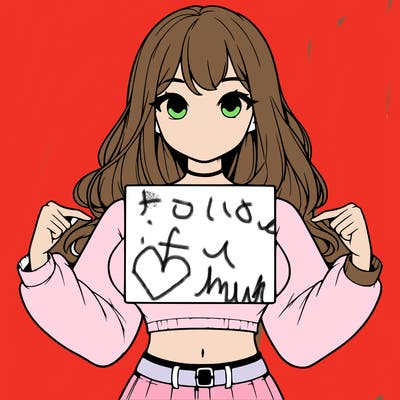 girl holding a blank sign in a long sleeve crop top