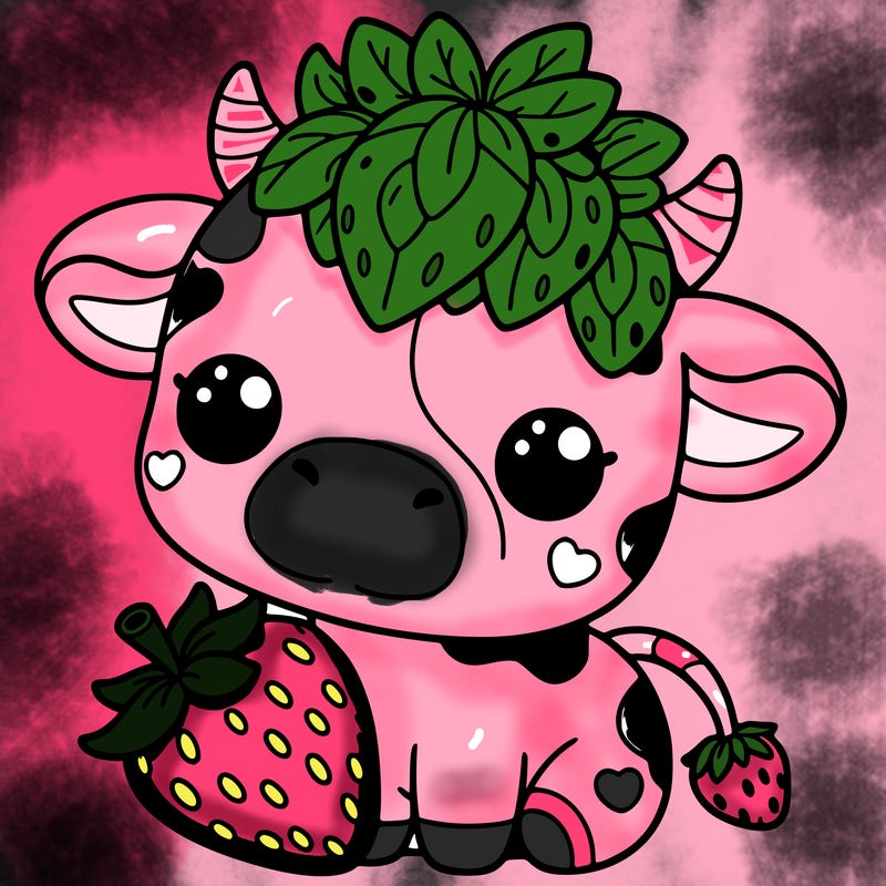 cute strawberry cow