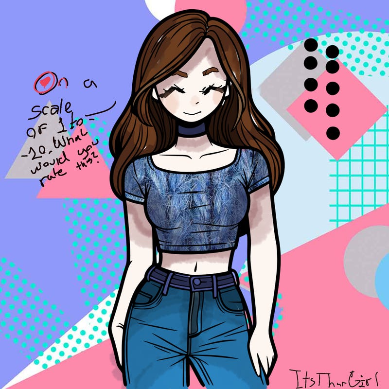 girl with a crop top and jeans
