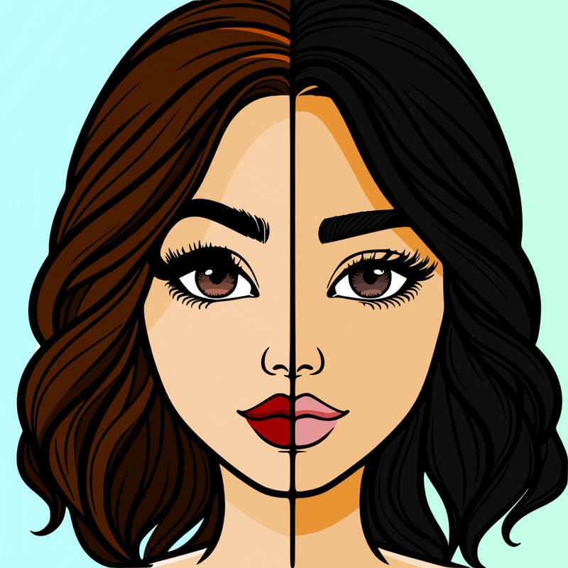 realistic girl split half