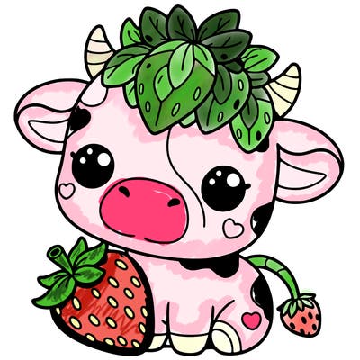 cute strawberry cow