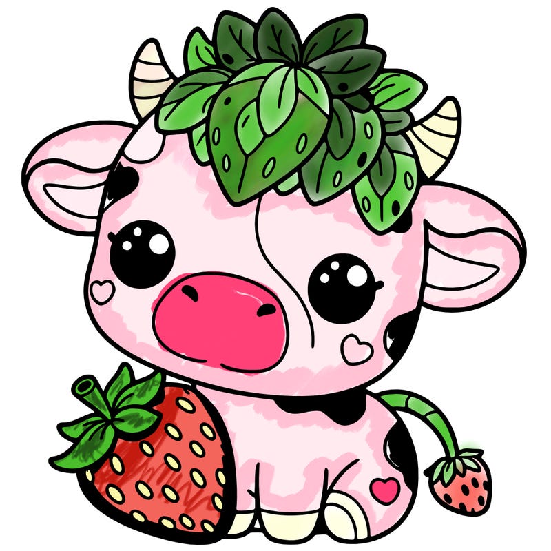 cute strawberry cow