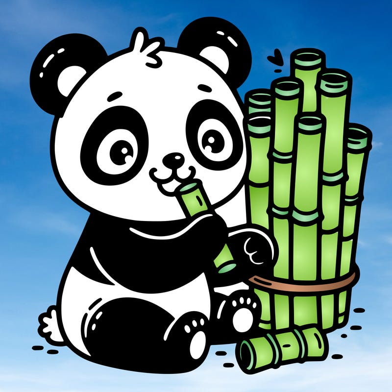 a panda eating bamboo’s