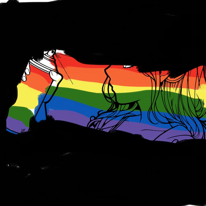 a realistic girl spray, painting