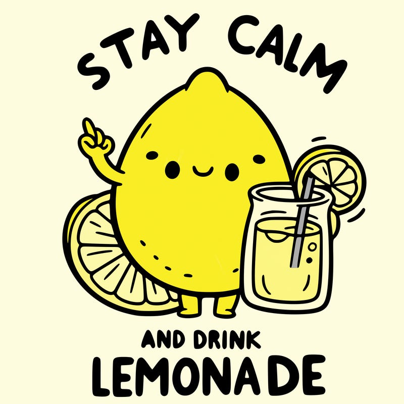 stay calm and drink lemonade