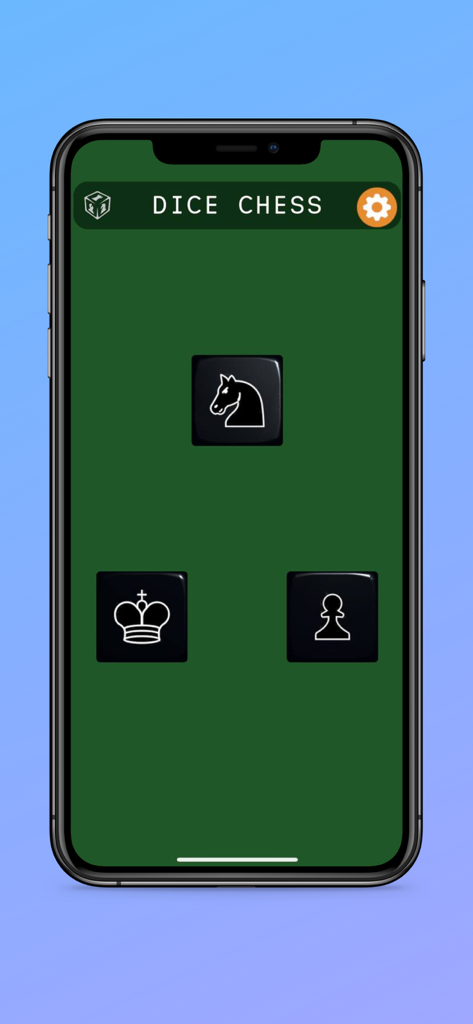 Dice Chess Timer - Dice Chess Timer app screen showing Knight King and Pawn icons on a green background
