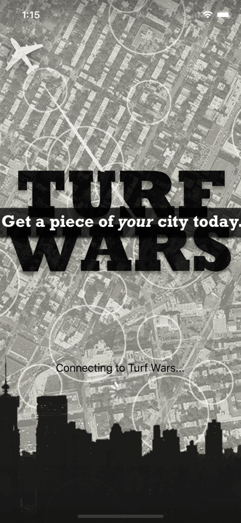 Turf Wars - Turf Wars title screen with city map background