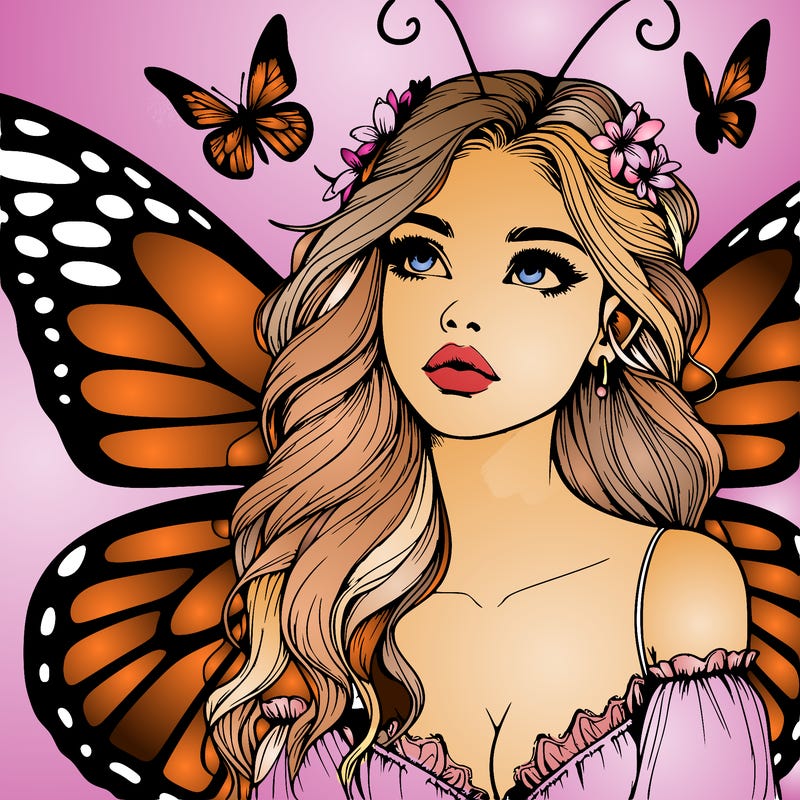 butterfly fairy realistic girl